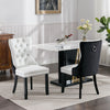 Nikki - Modern, High-End Tufted Solid Wood Contemporary And Velvet Upholstered Dining Chair With Wood Legs Nailhead Trim (Set of 2) - White / Black