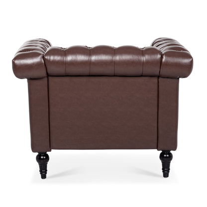1 Seater Aesthetic Sofa For Living Room - Brown