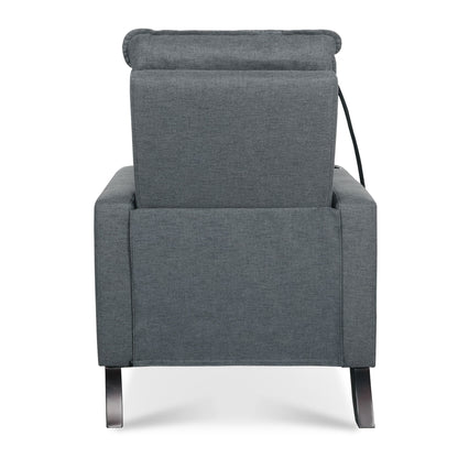 Recliner Chairs For Adults, Adjustable Recliner Sofa With Mobile Phone Holder & Cup Holder, Modern Reclining Chairs Fabric Push Back Recliner Chairs For Living Room, Bedroom - Gray