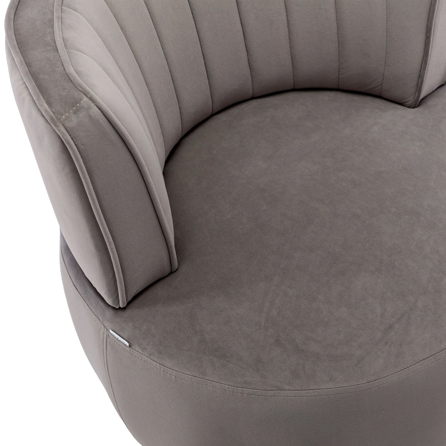 Swivel Barrel Chair, Round Armchairs With Fluffy, 360 Degree Swivel - Gray