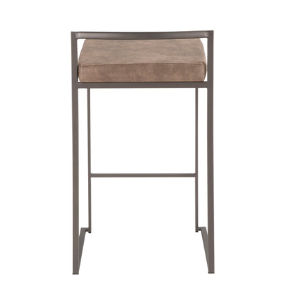 Fuji - Industrial Stackable Counter Stool (Set of 2) - Brown