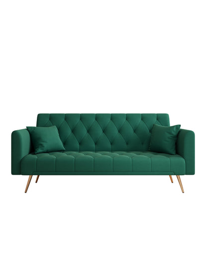 Convertible Double Folding Living Room Sofa Bed - Green