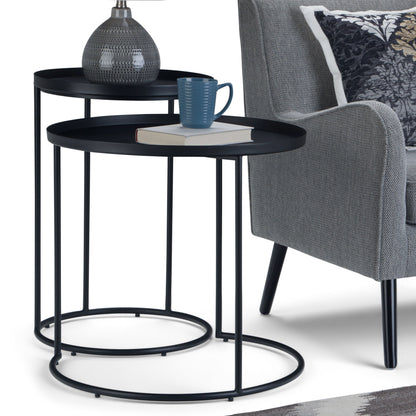Monet - Metal 2 Piece Nesting Table - Black