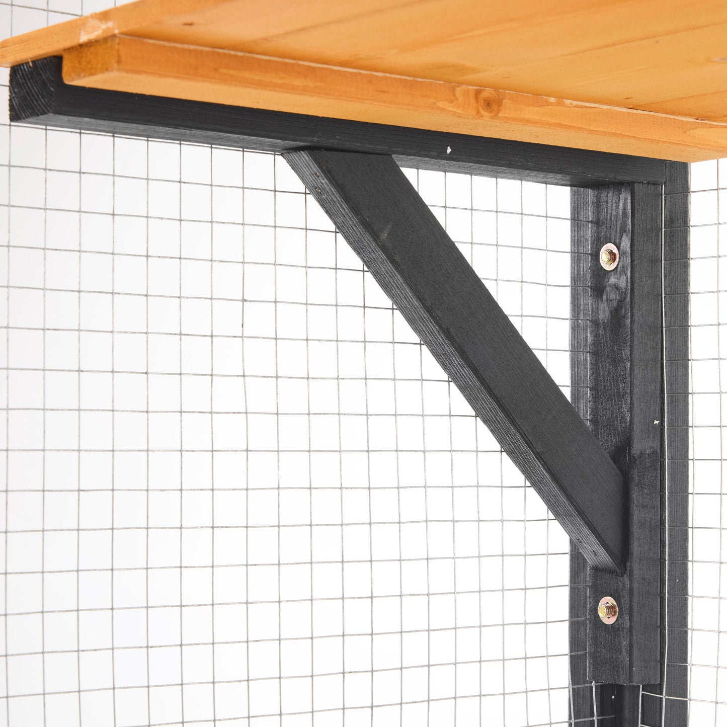 Outdoor Cat House, Diy Cat Enclosure With Double Enter Doors - Black Brown