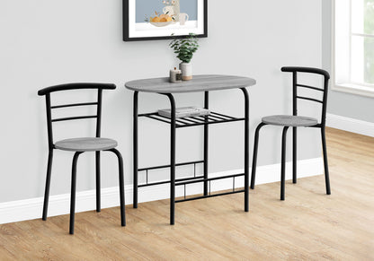 3 Pieces Dining Table Set, Small, Contemporary & Modern - Gray