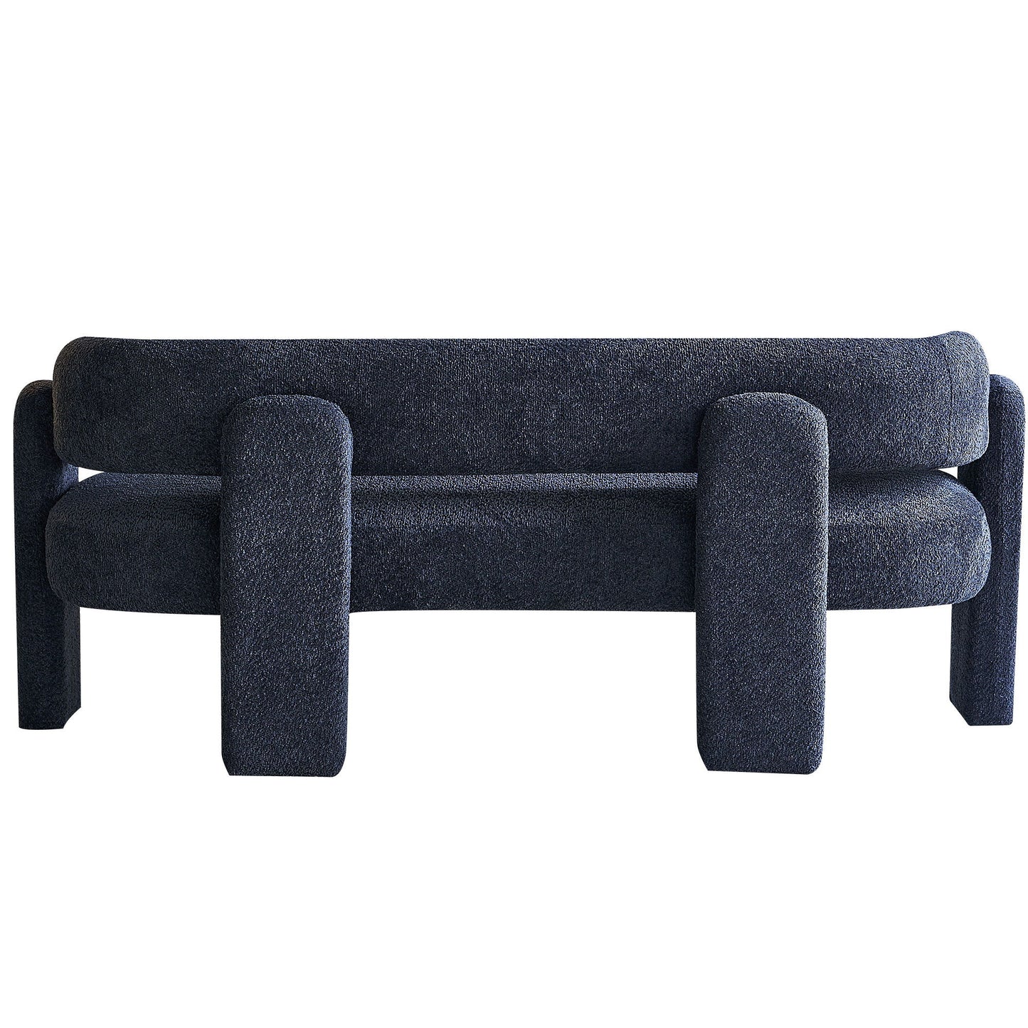 Boucle Upholstery Modern Sofa For Living Room - Dark Gray