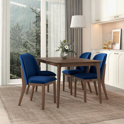 Kaitlyn - Dining Chair (Set of 2) - Brown / Navy Blue