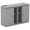 Full Size Murphy Bed With Shelves, Cabinets And USB Ports - Gray