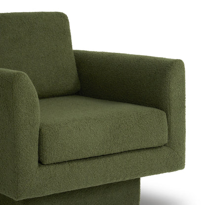 360ÔøΩÔøΩÔøΩÔøΩÔøΩÔøΩÔøΩÔøΩÔøΩÔøΩÔøΩÔøΩÔøΩÔøΩÔøΩ Modern Swivel Accent Chair Round Armchair, Thick Padded Single Lounge Sofa Upholstered Comfy - Green