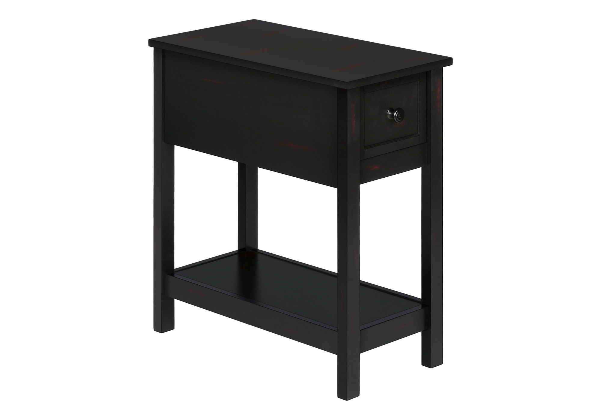 Accent End Table, 2 Tier, Storage Drawer, Versatile Use - Black