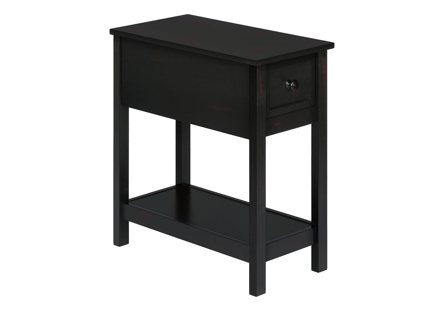 Accent End Table, 2 Tier, Storage Drawer, Versatile Use - Black
