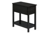 Accent End Table, 2 Tier, Storage Drawer, Versatile Use - Black