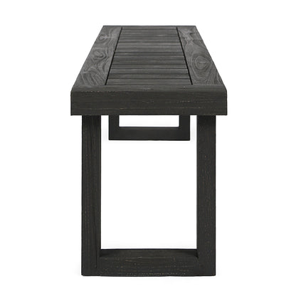 Outdoor 6 Seater Dining Set With Bench - Dark Gray / Light Gray