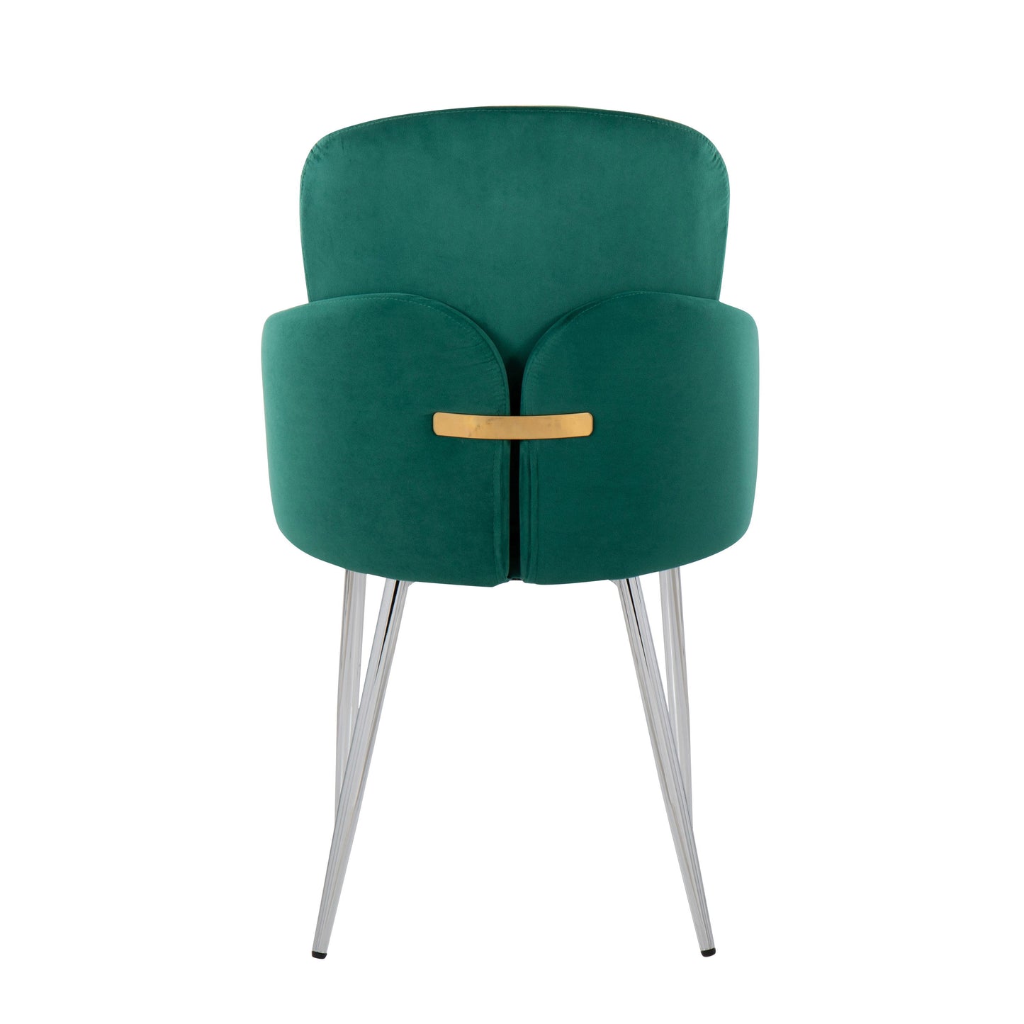 Dahlia - Contemporary Dining Chair (Set of 2) - Chrome / Green
