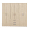 6 Doors Wardrobe Storage For Bedroom, With Big Drawers - Brown