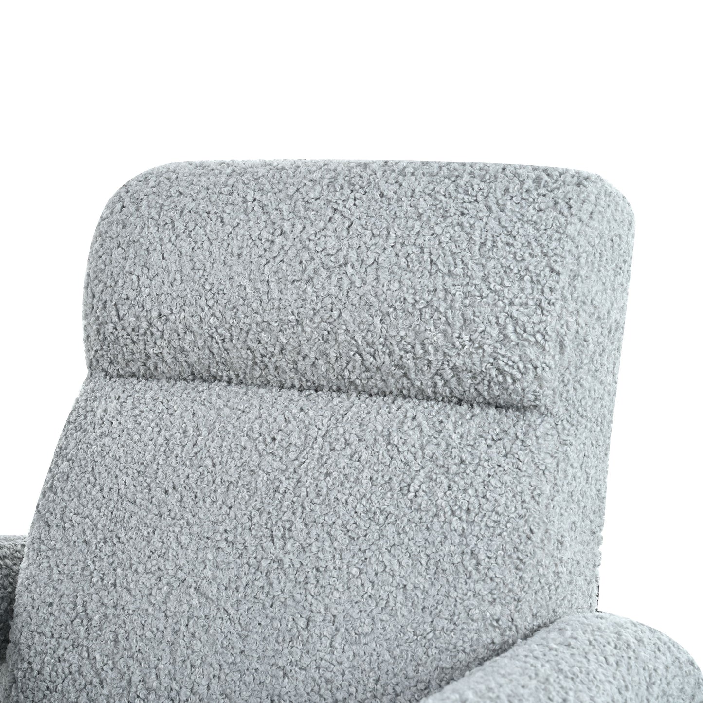 Push Back Recliner Armchair Upholstered Single Sofa With Adjustable Backrest For Living Room - Light Gray