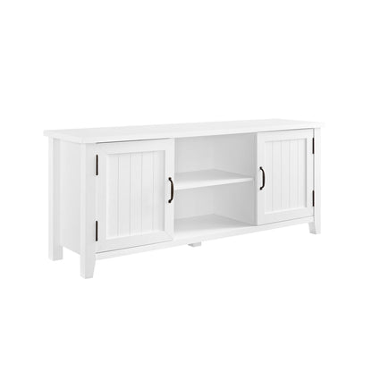 Classic Grooved Door TV Stand For Tvs Up To 65" - White