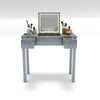 Vanity Table With LED Lights, Flip-Top Mirror And 2 Drawers, Jewelry Storage - Sleek Gray
