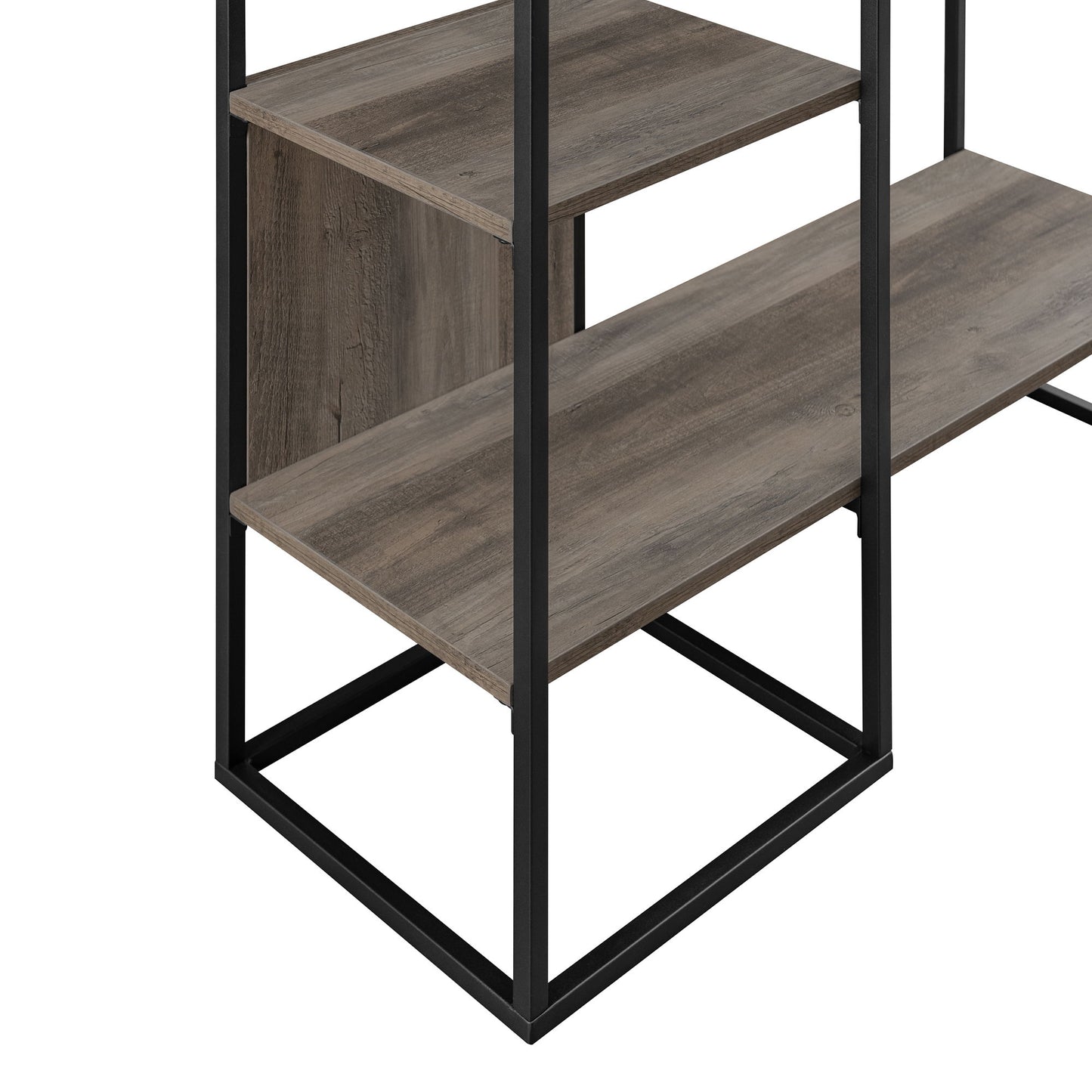Modern Hall Tree With Hanging Storage - Gray Wash