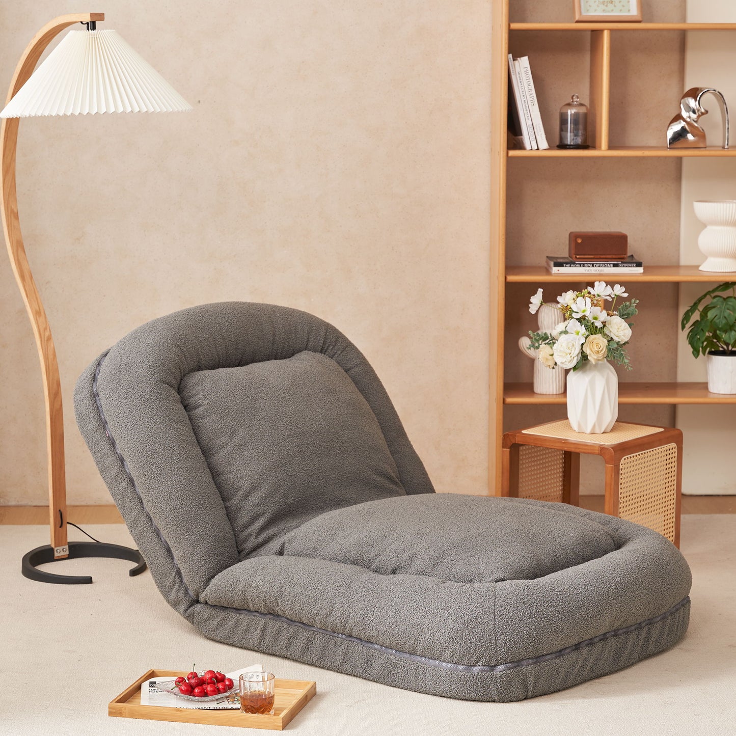 Triple Fold Down Metal Gray Sofa - Gray