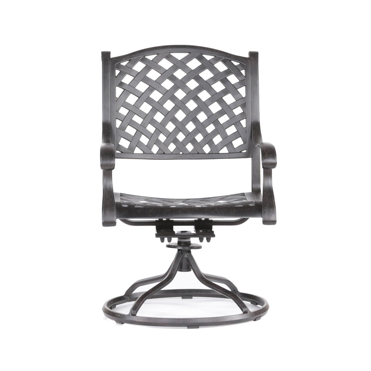 Patio Outdoor Dining Swivel Rocker Chairs With Cushion (Set of 2) - Navy Blue