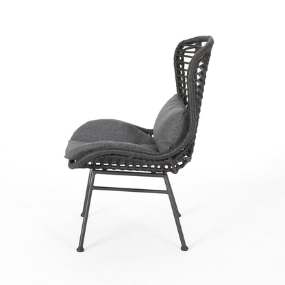 Calypso - Outdoor Chair With Water Resistance Cushion And Iron Frame - Gray