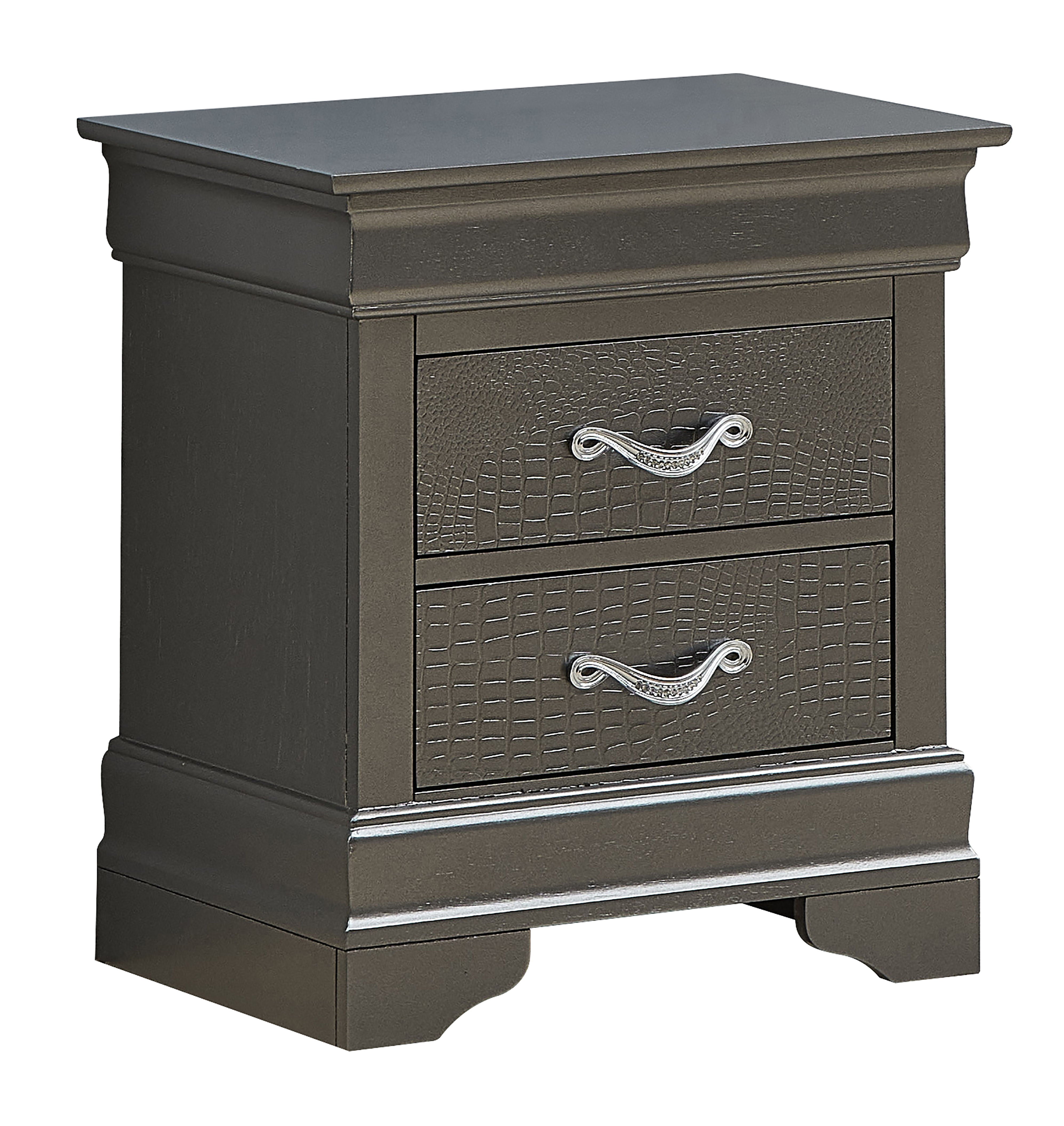 Lorana - Nightstand - Metalic Black