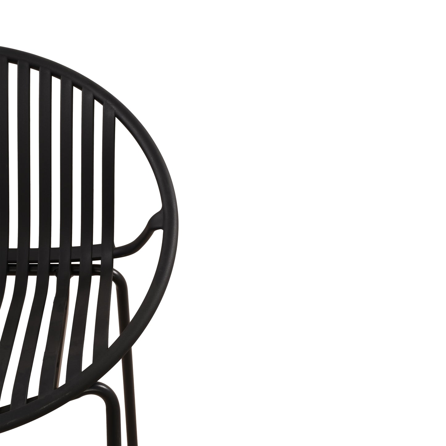 Modern Metal And Polypropylene 7 Piece Outdoor Dining Set With Stackable Chairs - Black