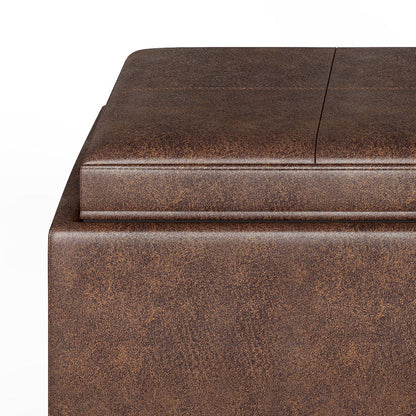 Avalon - 5 Piece Storage Ottoman - Distressed Chestnut Brown