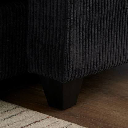 Convertible Chaise Lounge Sofa Chair Bed With USB Ports, Cup Holders & Storage - Black