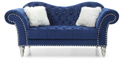 Elegant Traditional Loveseat For Two - Blue