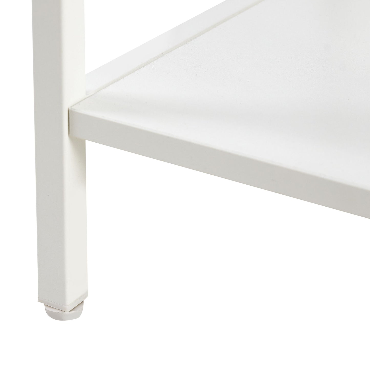 15.74" Rattan End Table With Drawer, Modern Nightstand, Metal Legs, Side Table For Living Room, Bedroom - White