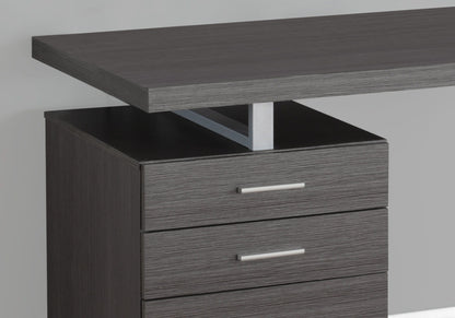 Computer Desk For Home Office, Laptop, Left, Right Set - Up, Storage Drawers, Contemporary & Modern - Gray