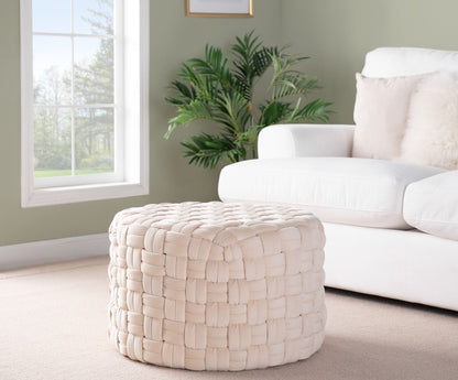 Braided - Round Ottoman - Cream