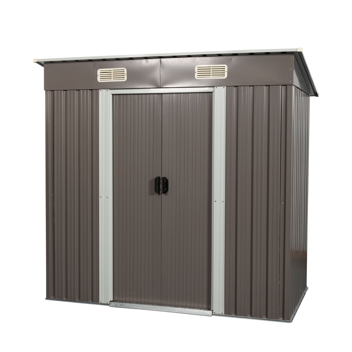 Outdoor Metal Storage Shed - Dark Gray