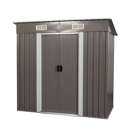 Outdoor Metal Storage Shed - Dark Gray