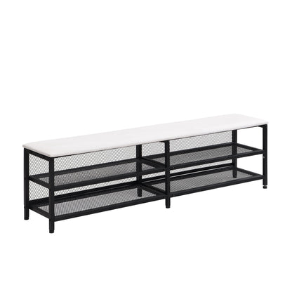 Full Size Platform Bed With 2 Tier Storage Shelves, Storage Cabinet - Black