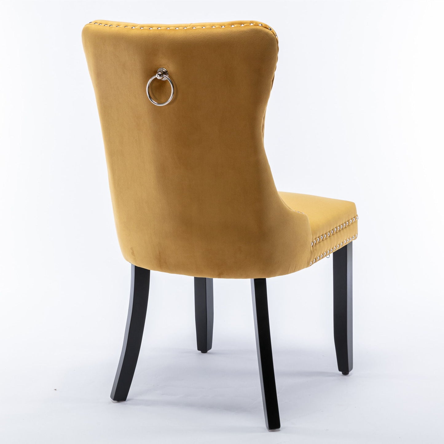 Nikki - Modern, High-End Tufted Solid Wood Contemporary Velvet Upholstered Dining Chair With Wood Legs Nailhead Trim (Set of 2) - Gold