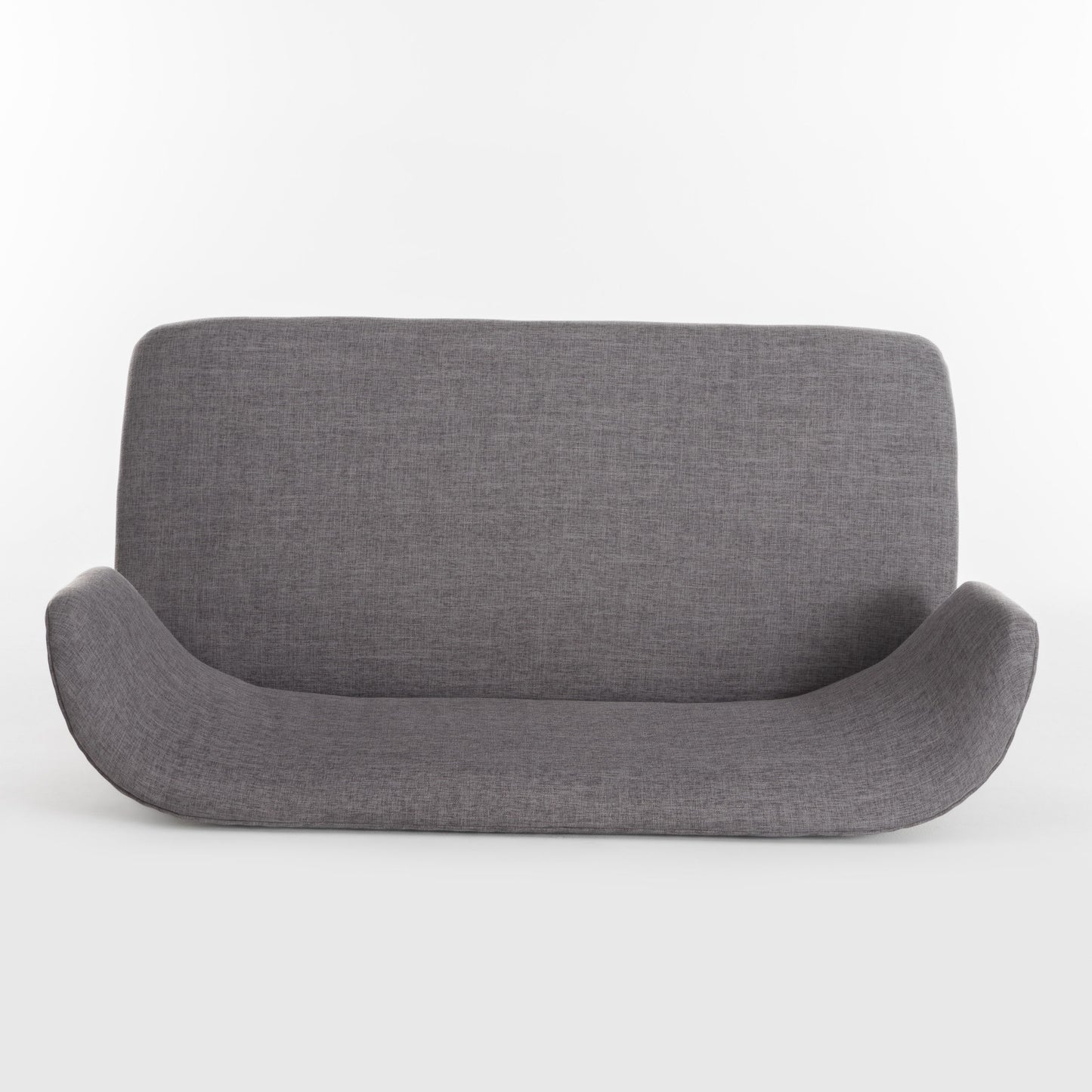 Classic Upholstered Loveseat With Curved Backrest - Gray