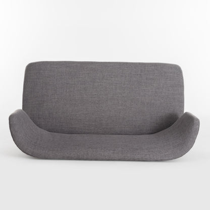 Classic Upholstered Loveseat With Curved Backrest - Gray