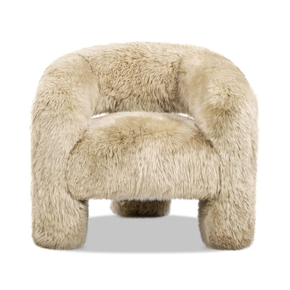 Avalon - Genuine Sheepskin Fur Split Barrel Back Accent Chair - Natural Blonde