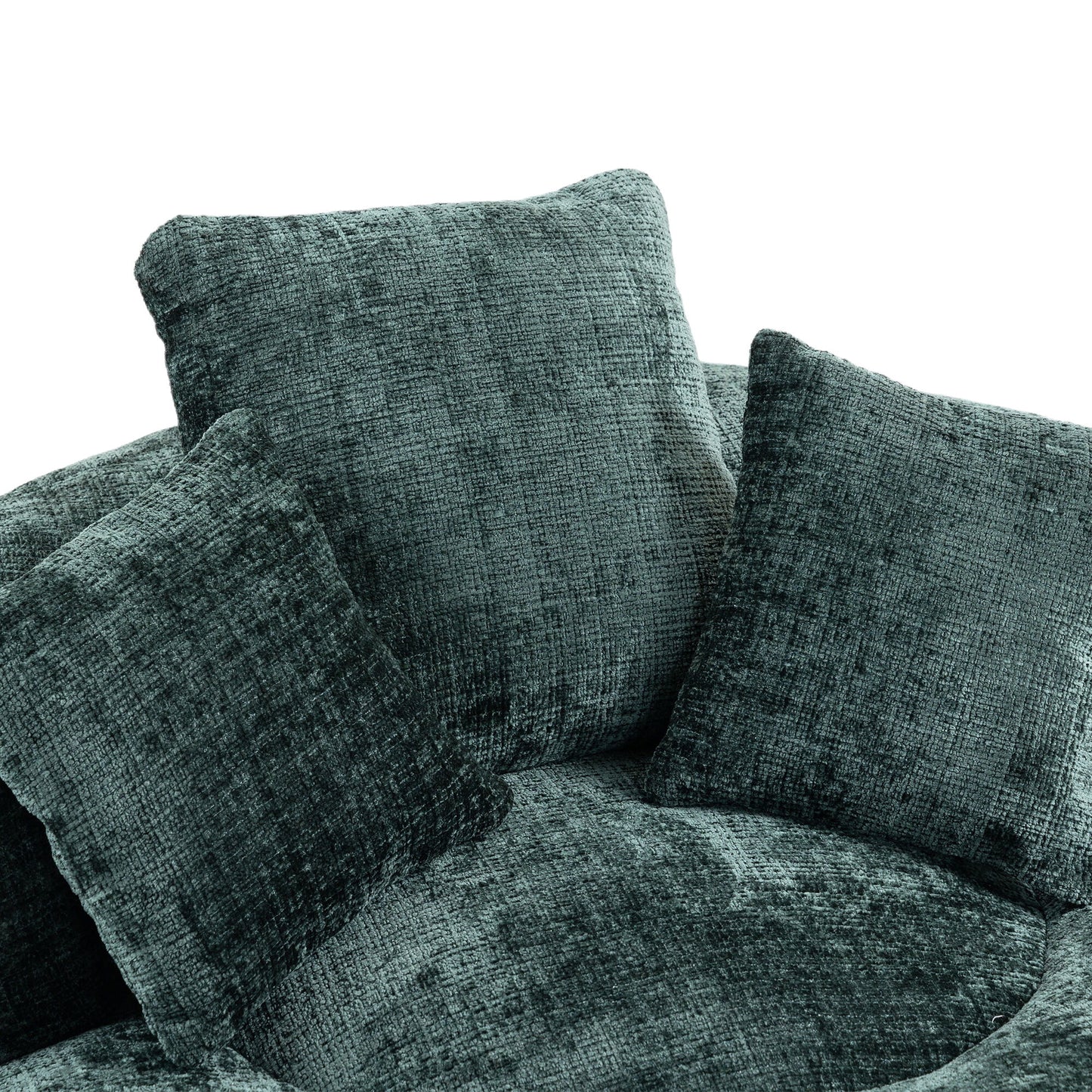 Chenille High Back Bean Bag Chair Couch With 3 Pillows, Indoor & Outdoor, Single Gaming Sofa For Bedroom - Emerald
