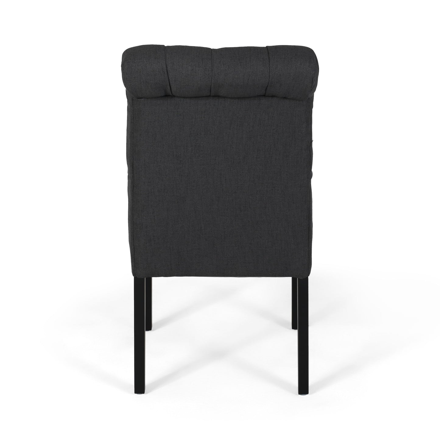 Broxton - Tuft Dining Rolltop Chairs With Button Tufted Backrest (Set of 2) - Dark Gray