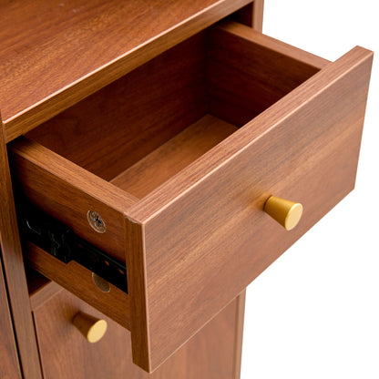 The Modern Minimalist Shoe Cabinet, Suitable For A Variety Of Styles Including Nordic, Japanese, And Industrial - Walnut
