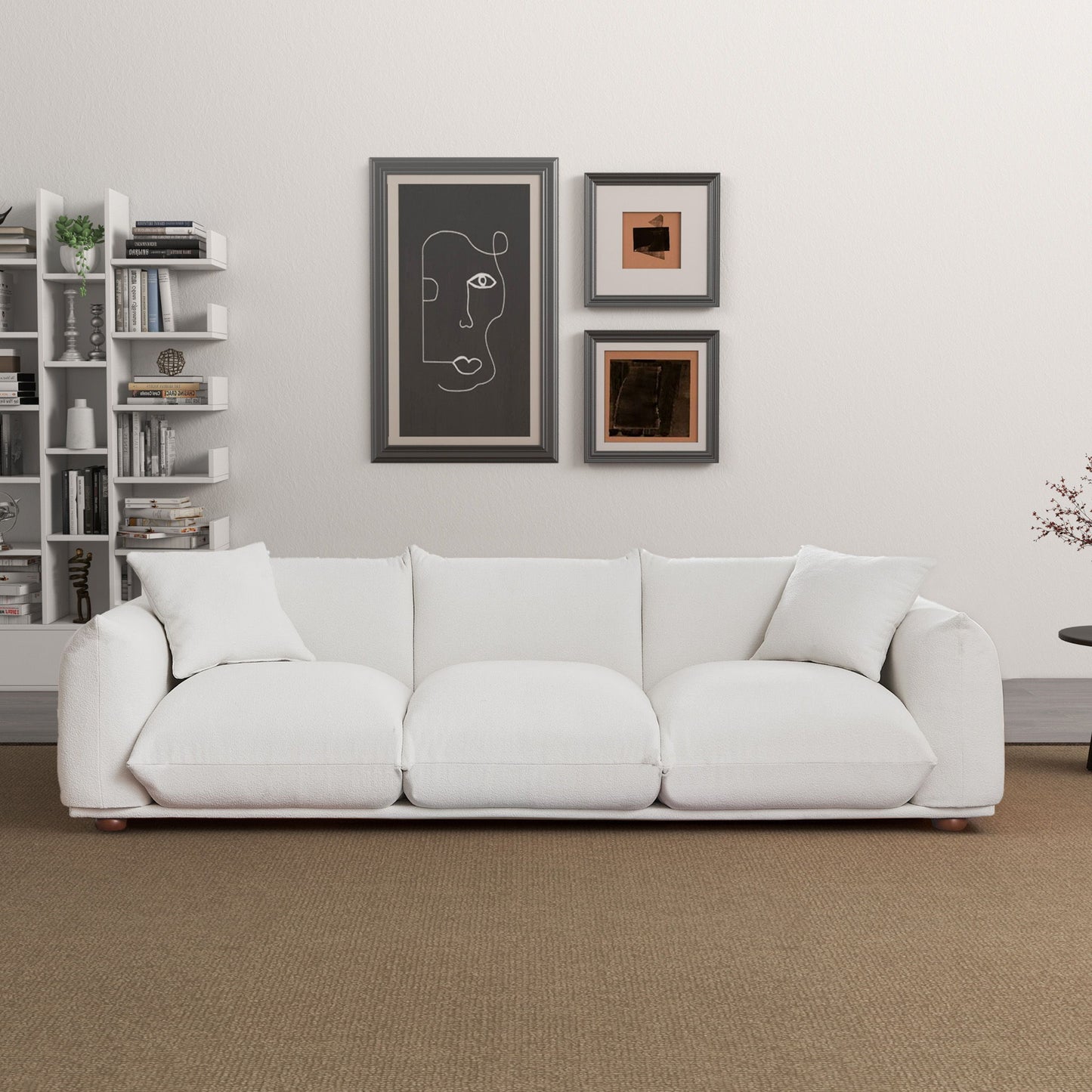 Kely - Upholstered Sofa - Cream / White
