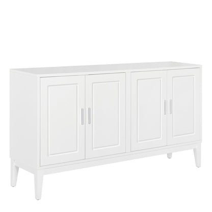 4 Door Sideboard Storage Cabinet With Door Shelf For Living Room And Dining Room, 2 Large Cabinets With Adjustable Shelf - White