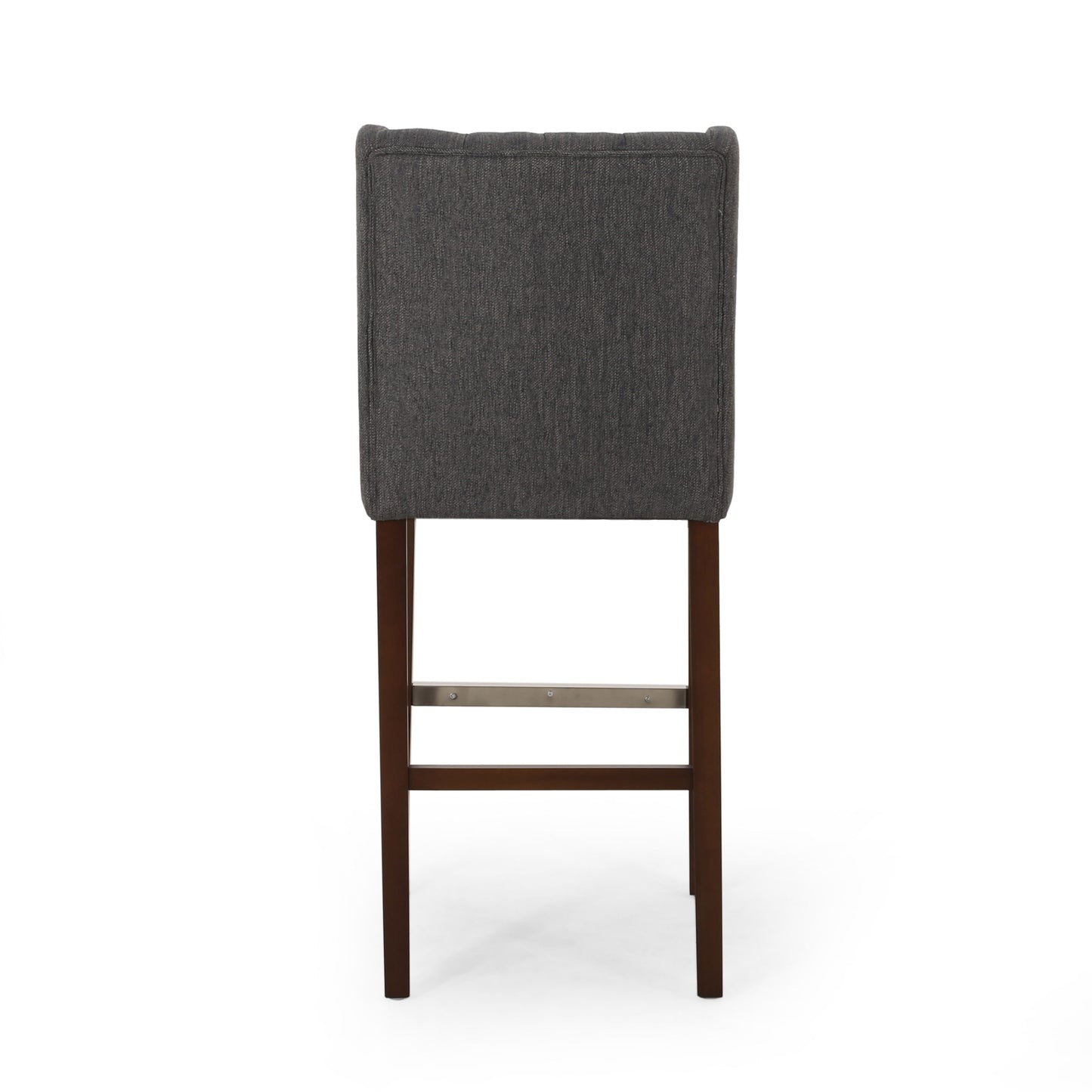 Solstara - Upholstered Fabric Dining Barstool With Button Tufted And Wing Back - Charcoal