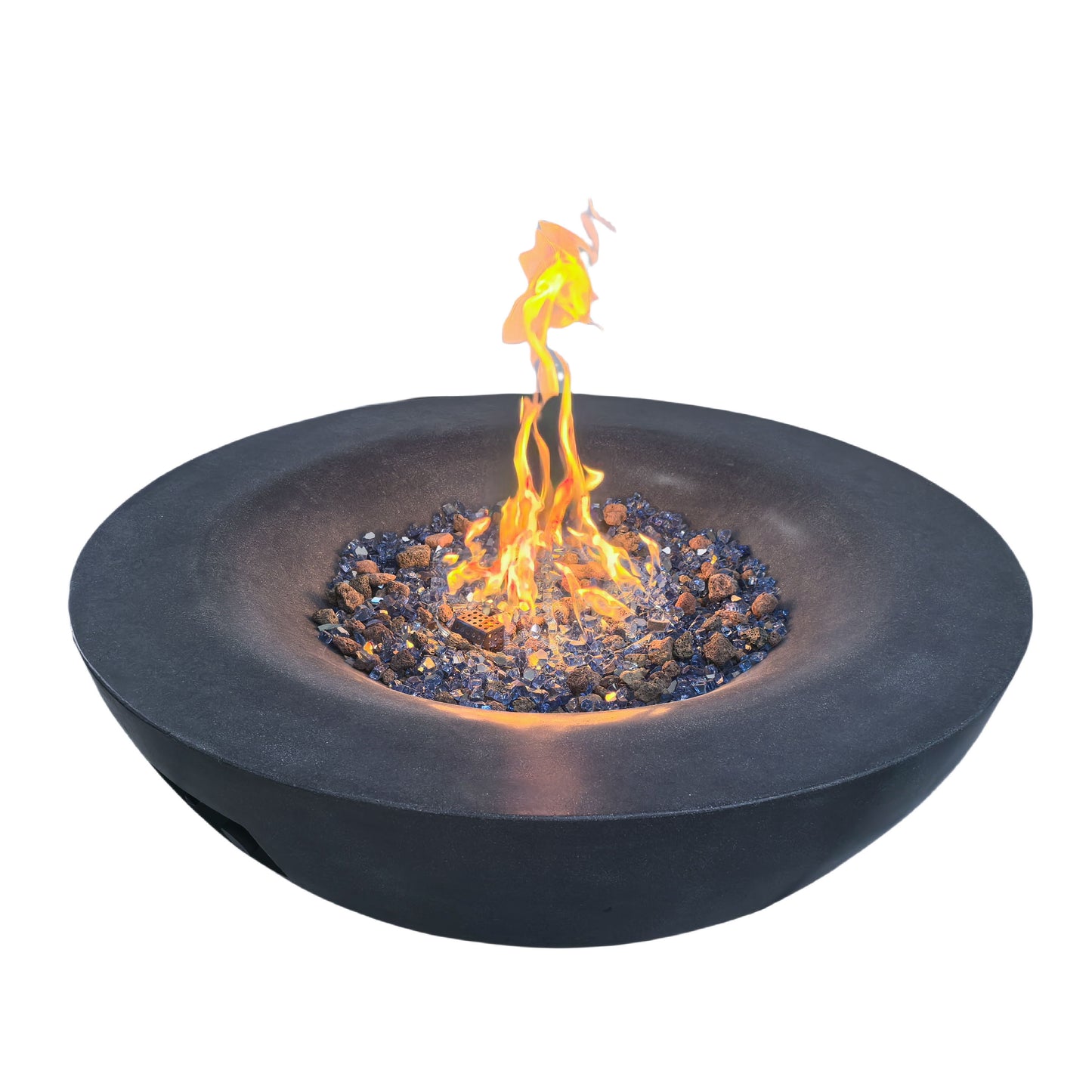 42 " Outdoor Concrete Propane Gas Fire Pit Bowl - Dark Gray