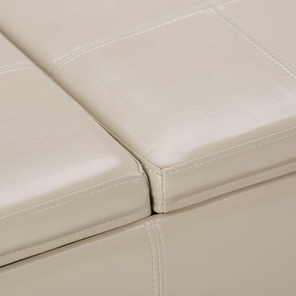 Avalon - Storage Ottoman - Satin Cream