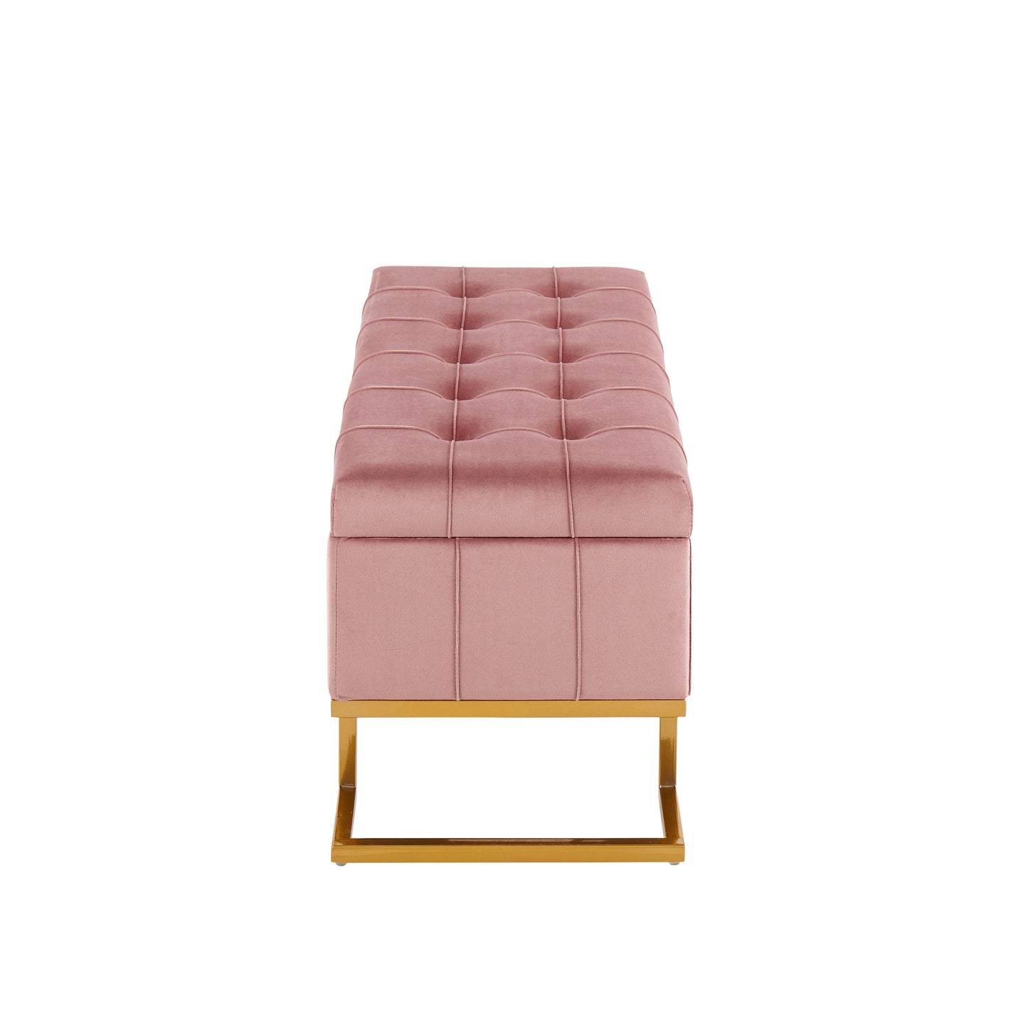 Midas - Contemporary / Glam Storage Bench - Gold / Pink